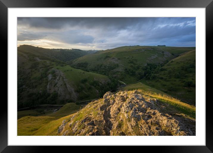 Thorpe Cloud Sunset Framed Mounted Print by James Grant