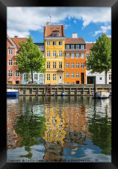 Christianshavn Canal, Copenhagen, Denmark Framed Print by Carolyn Eaton