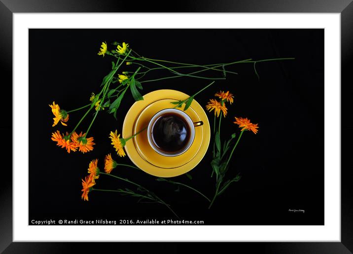 Yellow Coffee Break Framed Mounted Print by Randi Grace Nilsberg