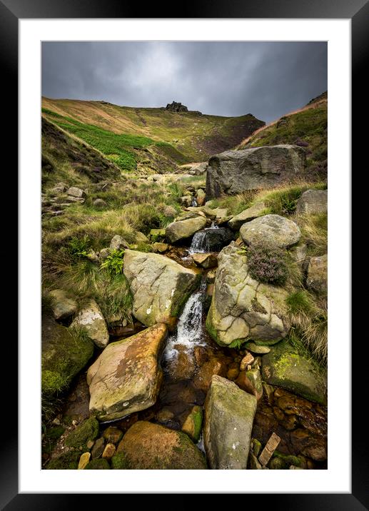 Crowden Clough, Peak District, Derbyshire Framed Mounted Print by Andrew Kearton