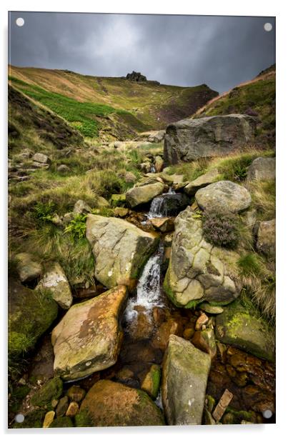 Crowden Clough, Peak District, Derbyshire Acrylic by Andrew Kearton