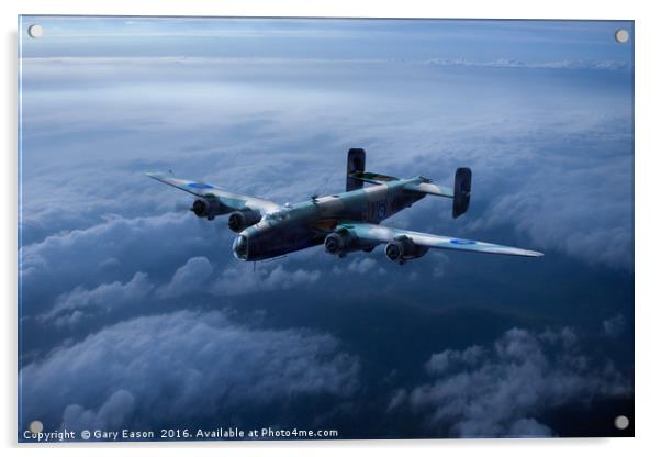 Handley Page Halifax heading home Acrylic by Gary Eason