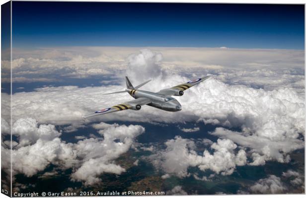 Canberra over the Mediterranean Canvas Print by Gary Eason