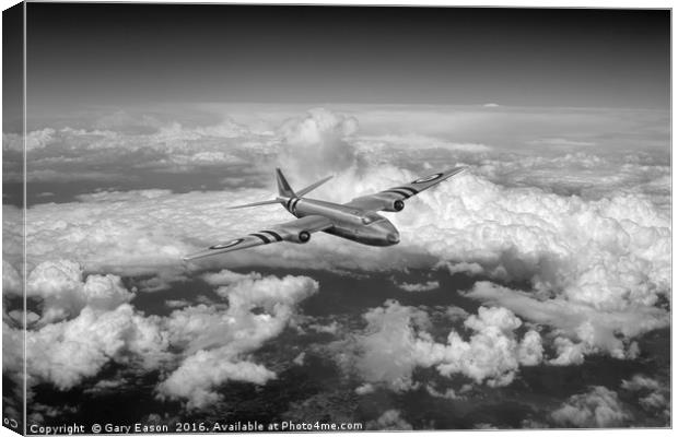 Canberra over the Med black and white version Canvas Print by Gary Eason