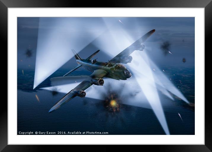 Short Stirling LK386 battling through  Framed Mounted Print by Gary Eason