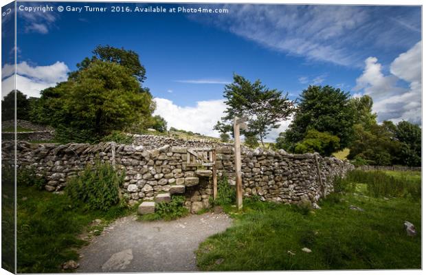 Over the stile Canvas Print by Gary Turner