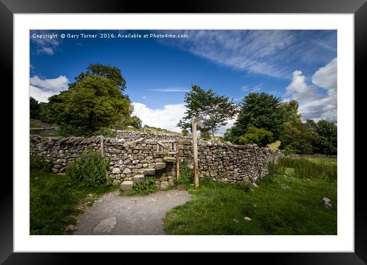 Over the stile Framed Mounted Print by Gary Turner