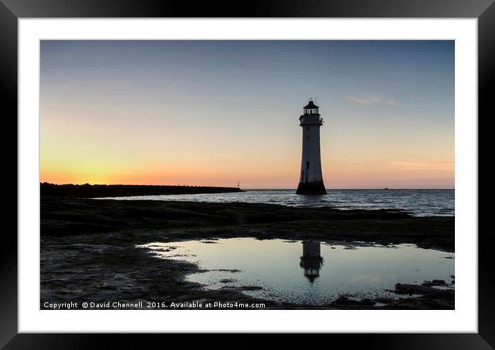 New Brighton Lighthouse   Framed Mounted Print by David Chennell