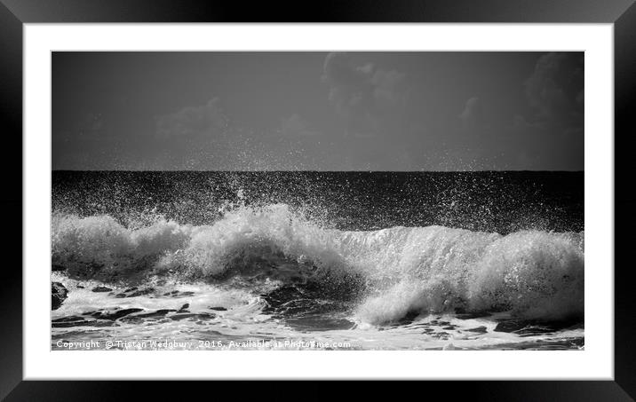 Cornish Waves Framed Mounted Print by Tristan Wedgbury
