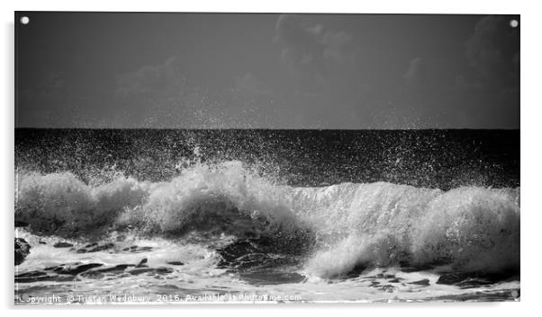 Cornish Waves Acrylic by Tristan Wedgbury