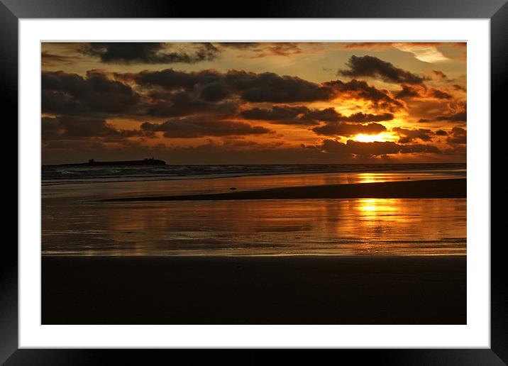 Dawn on Bamburgh beach Framed Mounted Print by Ray Fidler