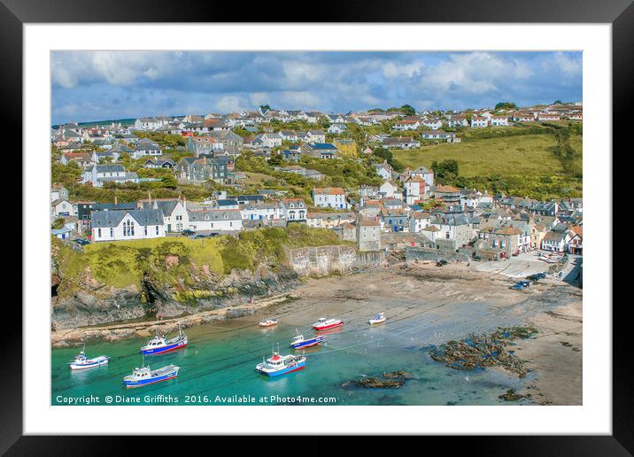 Port Issac, Cornwall Framed Mounted Print by Diane Griffiths