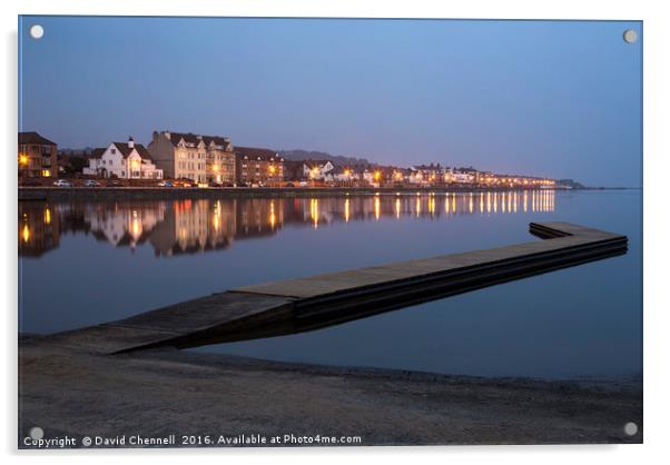 West Kirby Blue Hour Reflection   Acrylic by David Chennell