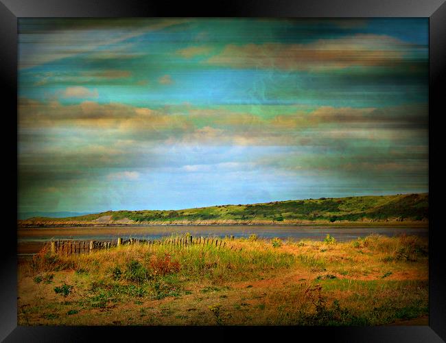 Coastal View - Sandbay, Somerset. Framed Print by Heather Goodwin