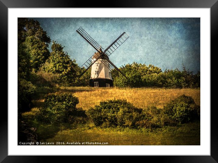 Cobstone Windmill Above Turville Framed Mounted Print by Ian Lewis