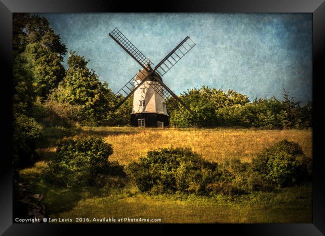 Cobstone Windmill Above Turville Framed Print by Ian Lewis