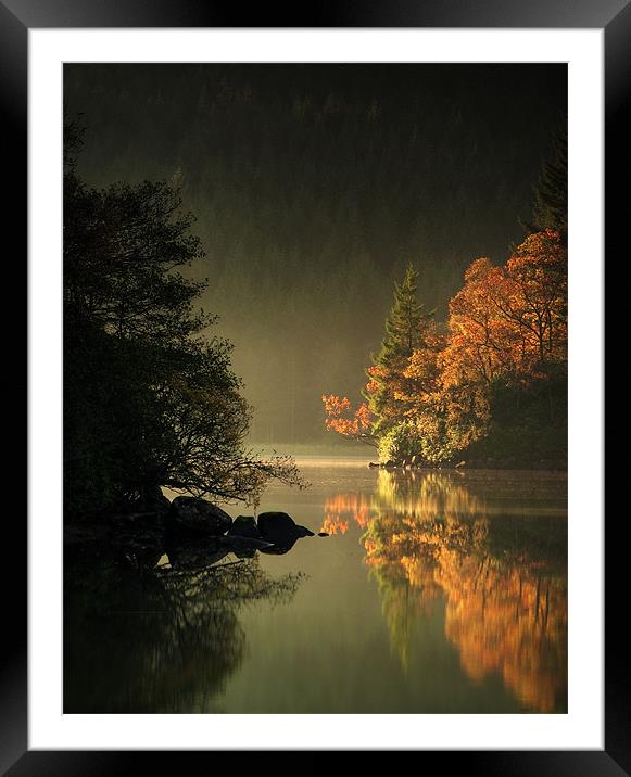 Loch Ard Autumn Light Framed Mounted Print by David Mould