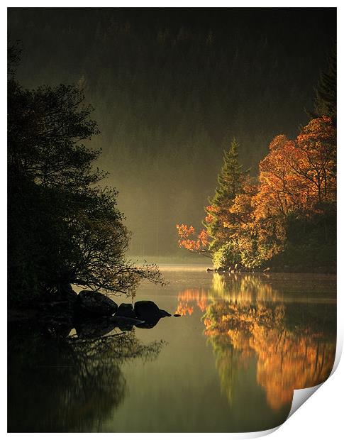 Loch Ard Autumn Light Print by David Mould