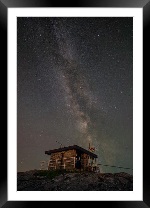 Milky Way over Rhoscolyn NCI station. Framed Mounted Print by Natures' Canvas: Wall Art  & Prints by Andy Astbury