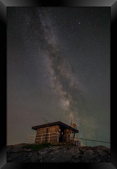 Milky Way over Rhoscolyn NCI station. Framed Print by Natures' Canvas: Wall Art  & Prints by Andy Astbury