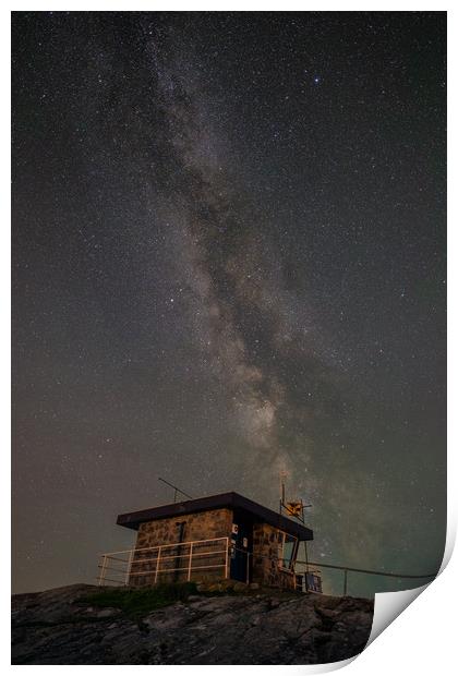 Milky Way over Rhoscolyn NCI station. Print by Natures' Canvas: Wall Art  & Prints by Andy Astbury