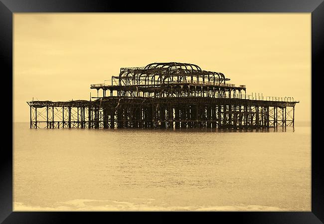 West Pier Brighton Framed Print by Geoff Tydeman