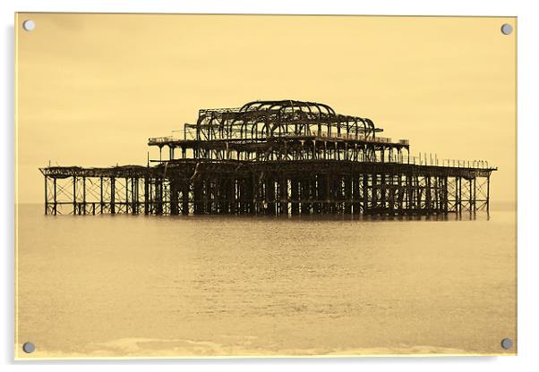 West Pier Brighton Acrylic by Geoff Tydeman