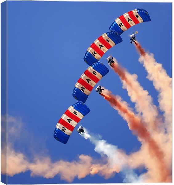 RAF Falcons Parachute Display Team Canvas Print by Geoff Tydeman
