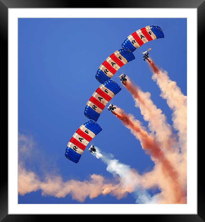 RAF Falcons Parachute Display Team Framed Mounted Print by Geoff Tydeman