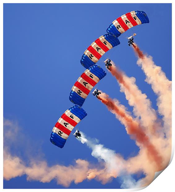 RAF Falcons Parachute Display Team Print by Geoff Tydeman