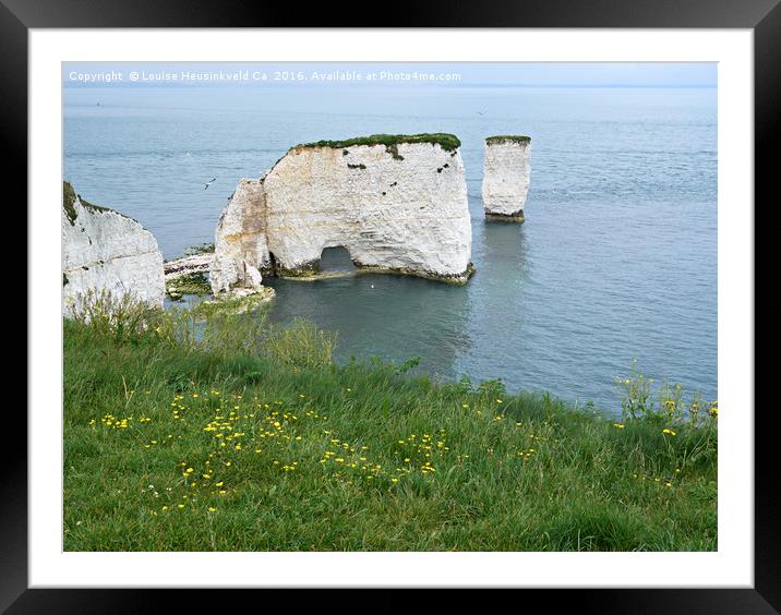 Old Harry Rocks, Handfast Point, Jurassic Coast, D Framed Mounted Print by Louise Heusinkveld