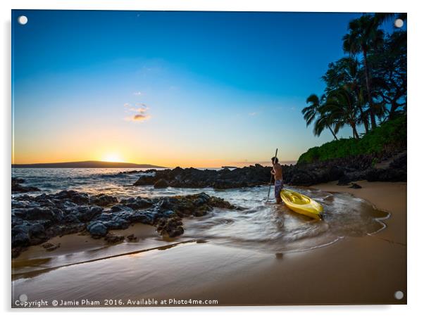 Beautiful and secluded Secret Beach in Maui, Hawai Acrylic by Jamie Pham
