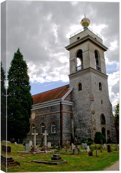 Church of St. Lawrence West Wycombe Canvas Print by Chris Day