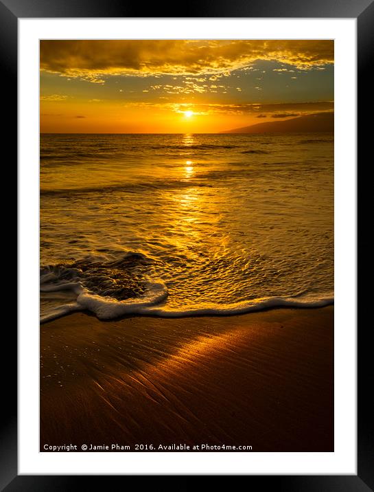 Spectacular beach sunset in the town of Lahaina on Framed Mounted Print by Jamie Pham