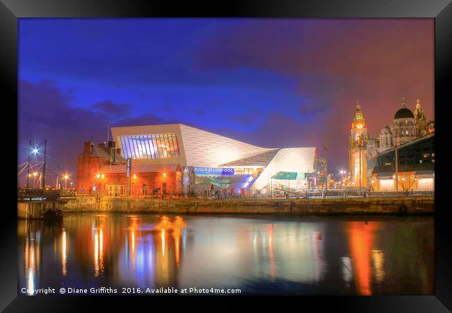 Liverpool at night Framed Print by Diane Griffiths