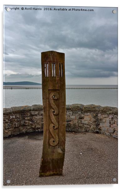Wooden Marker Weston-super-Mare Acrylic by Avril Harris