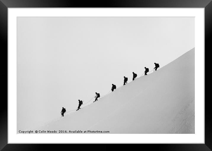 Mountaineers in the Alps Framed Mounted Print by Colin Woods