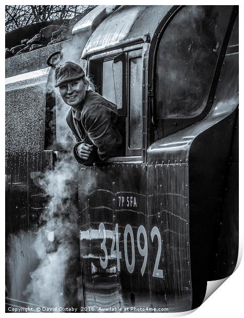 On the footplate of 'Wells' Print by David Oxtaby  ARPS