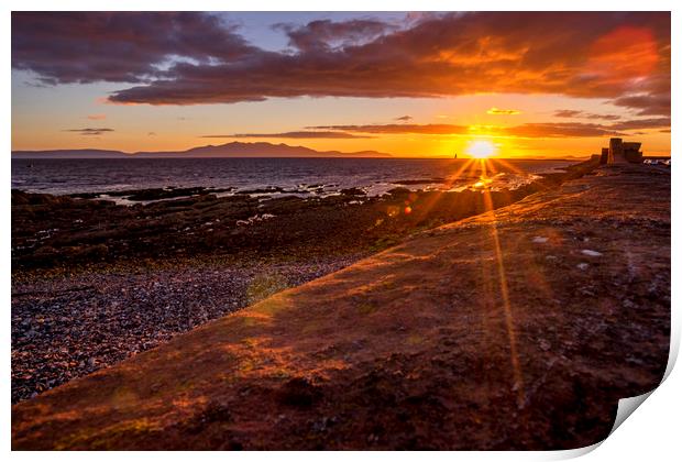 Arran at sunset Print by Sam Smith