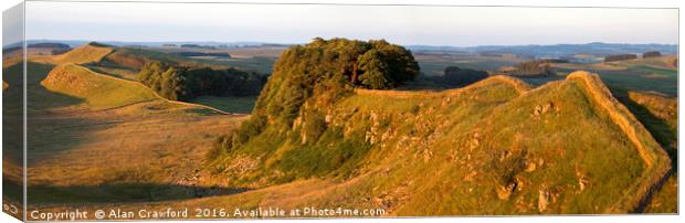 Hadrian's Wall at Sunset Canvas Print by Alan Crawford