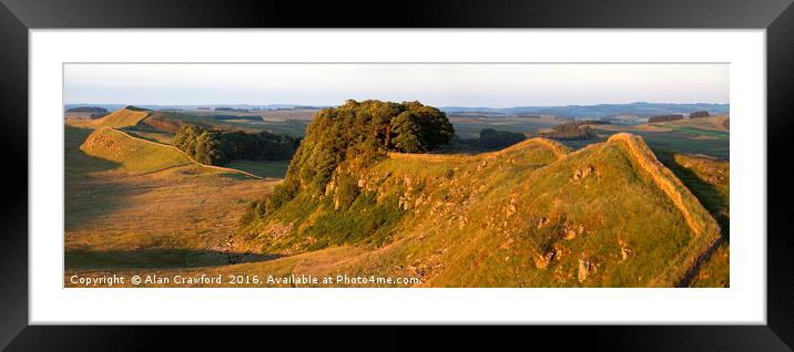 Hadrian's Wall at Sunset Framed Mounted Print by Alan Crawford