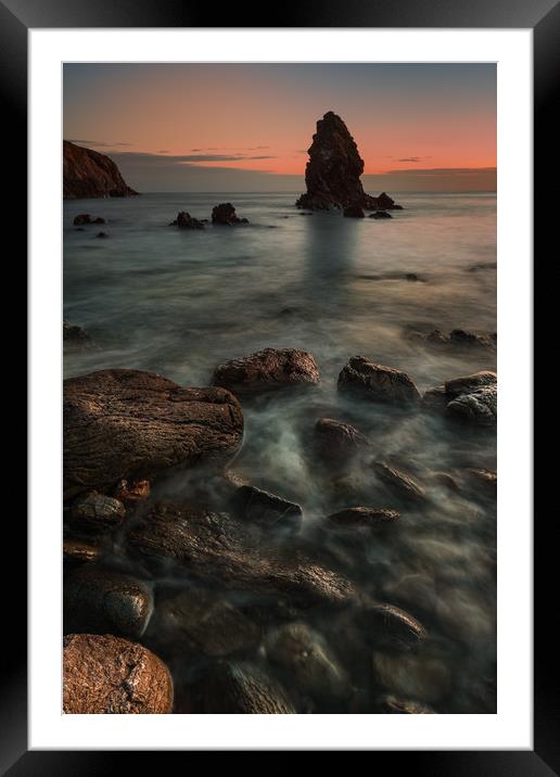 Porth Saint Beach at Dusk. Framed Mounted Print by Natures' Canvas: Wall Art  & Prints by Andy Astbury