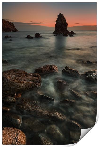Porth Saint Beach at Dusk. Print by Natures' Canvas: Wall Art  & Prints by Andy Astbury
