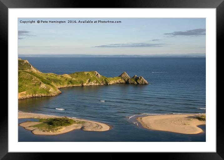 Three Cliffs Bay in the Gower Framed Mounted Print by Pete Hemington