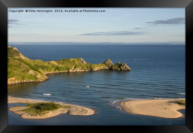 Three Cliffs Bay in the Gower Framed Print by Pete Hemington