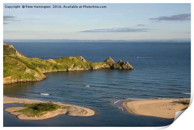 Three Cliffs Bay in the Gower Print by Pete Hemington