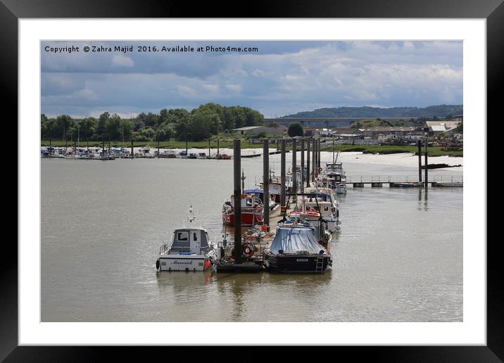 Private Boats on River Medway Framed Mounted Print by Zahra Majid
