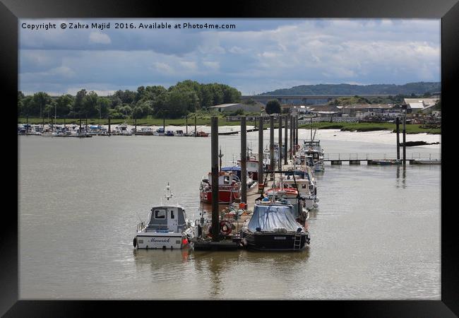 Private Boats on River Medway Framed Print by Zahra Majid