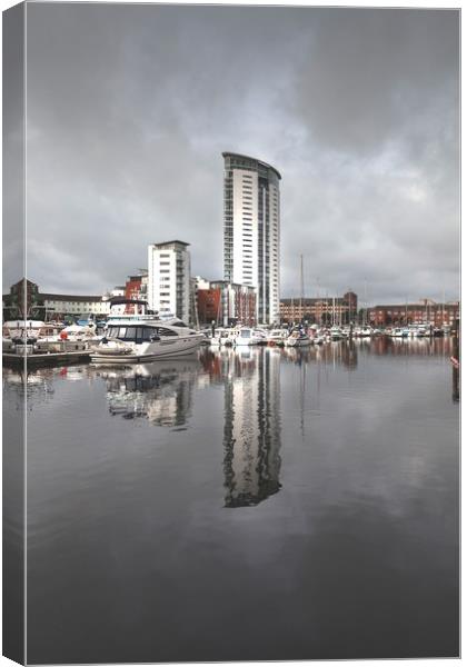 Swanse Meridian Tower Canvas Print by Leighton Collins