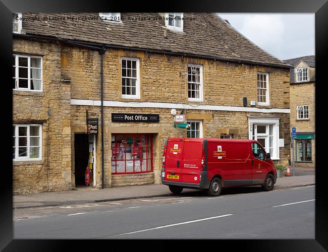Post Office and Royal Mail van, Stow-on-the-Wold Framed Print by Louise Heusinkveld